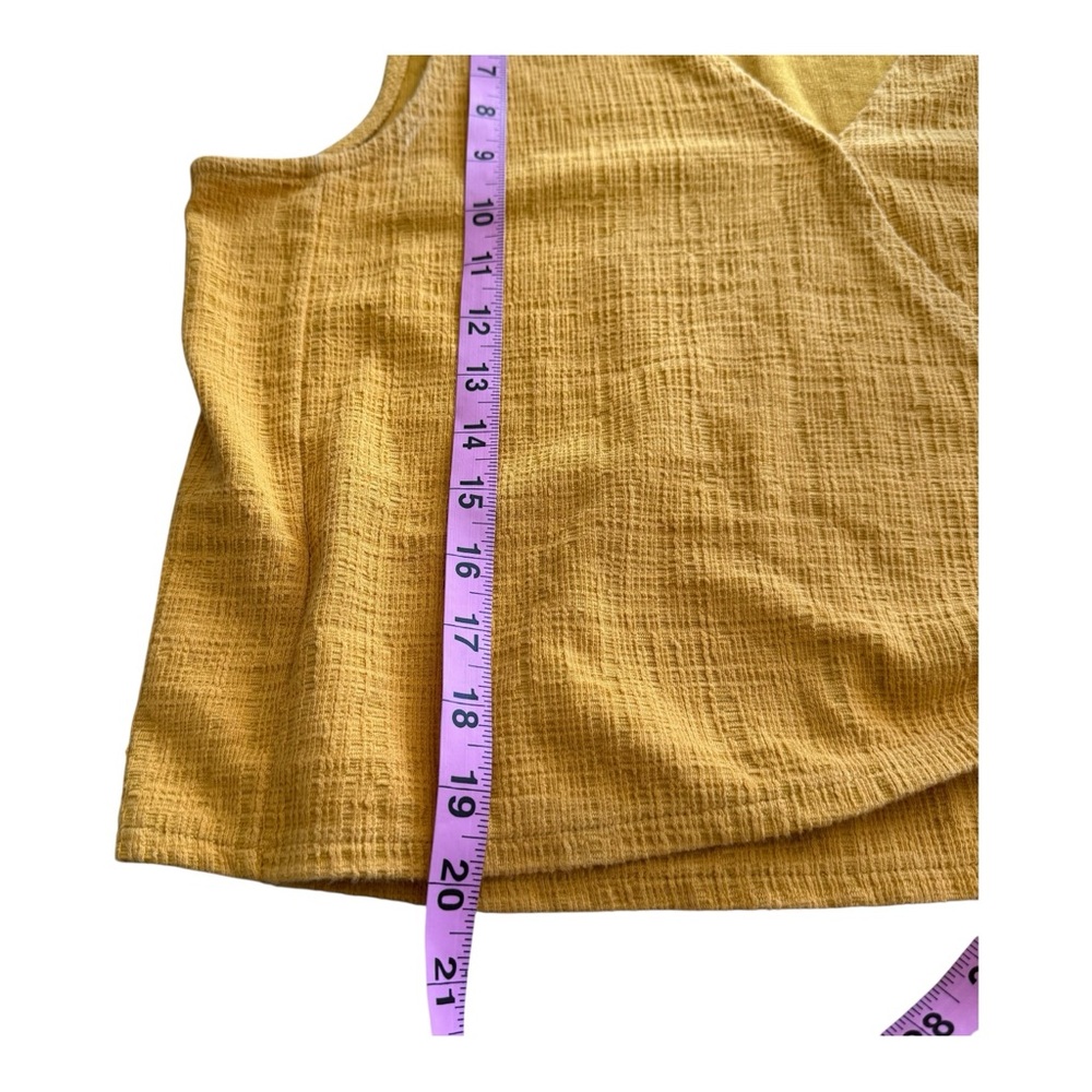 Madewell Texture & Thread Sleeveless Wrap Tie Top Mustard Yellow Linen Blend L - Picture 9 of 9